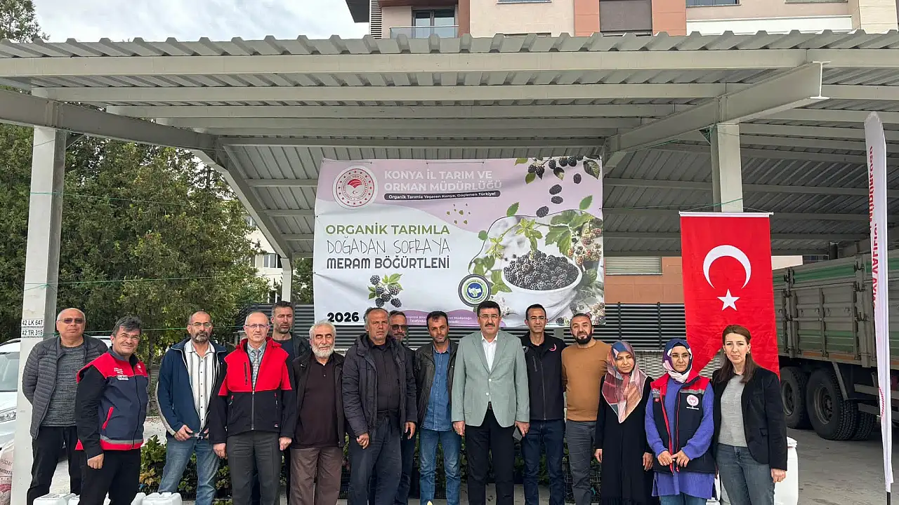 Meram’da 3 bin 300 böğürtlen fidanı 7 üreticiye teslim edildi