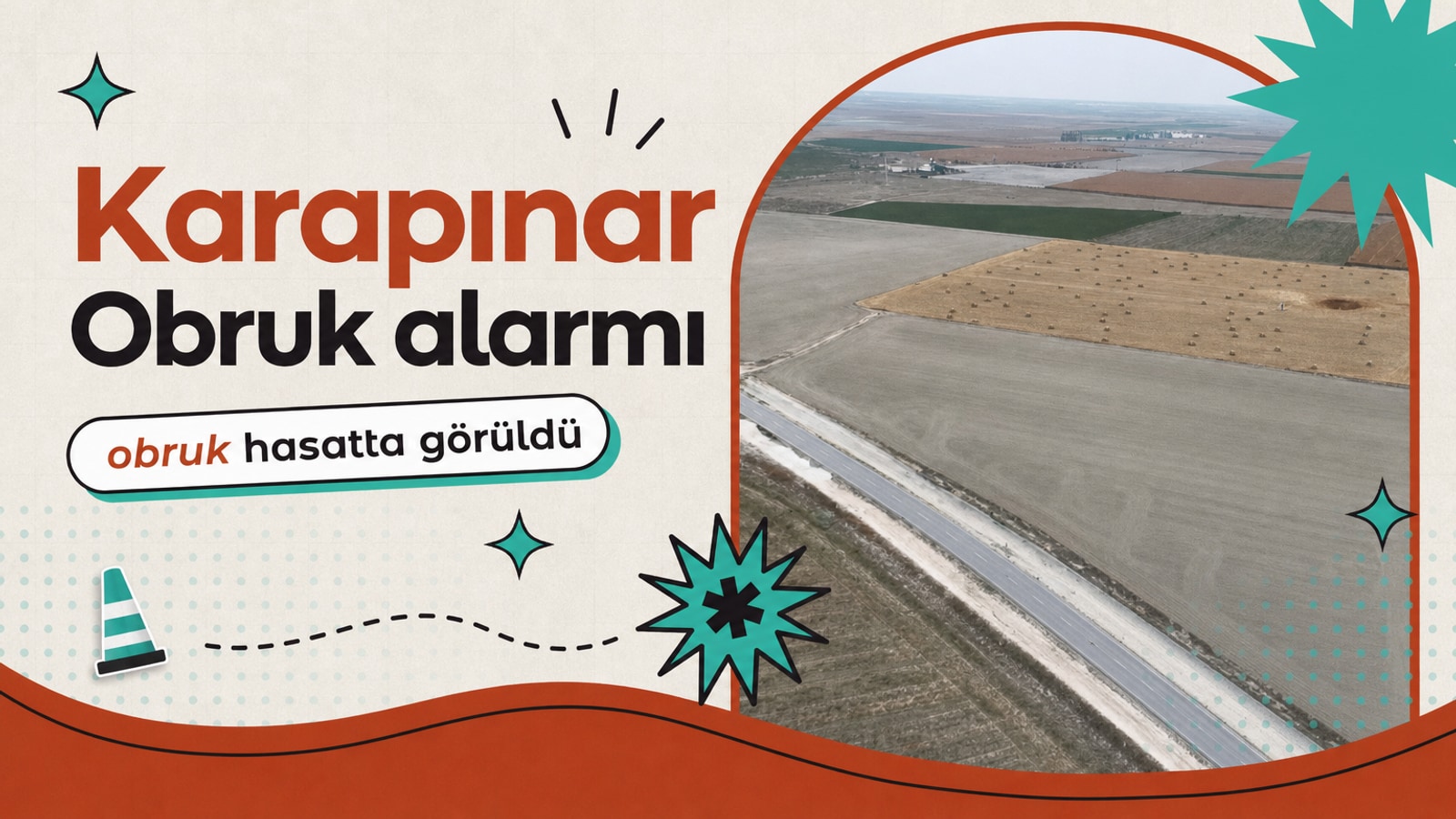 Karapınar’da mısır hasadında 10 metre çapında obruk fark edildi haberi için üretilen kapak görseli