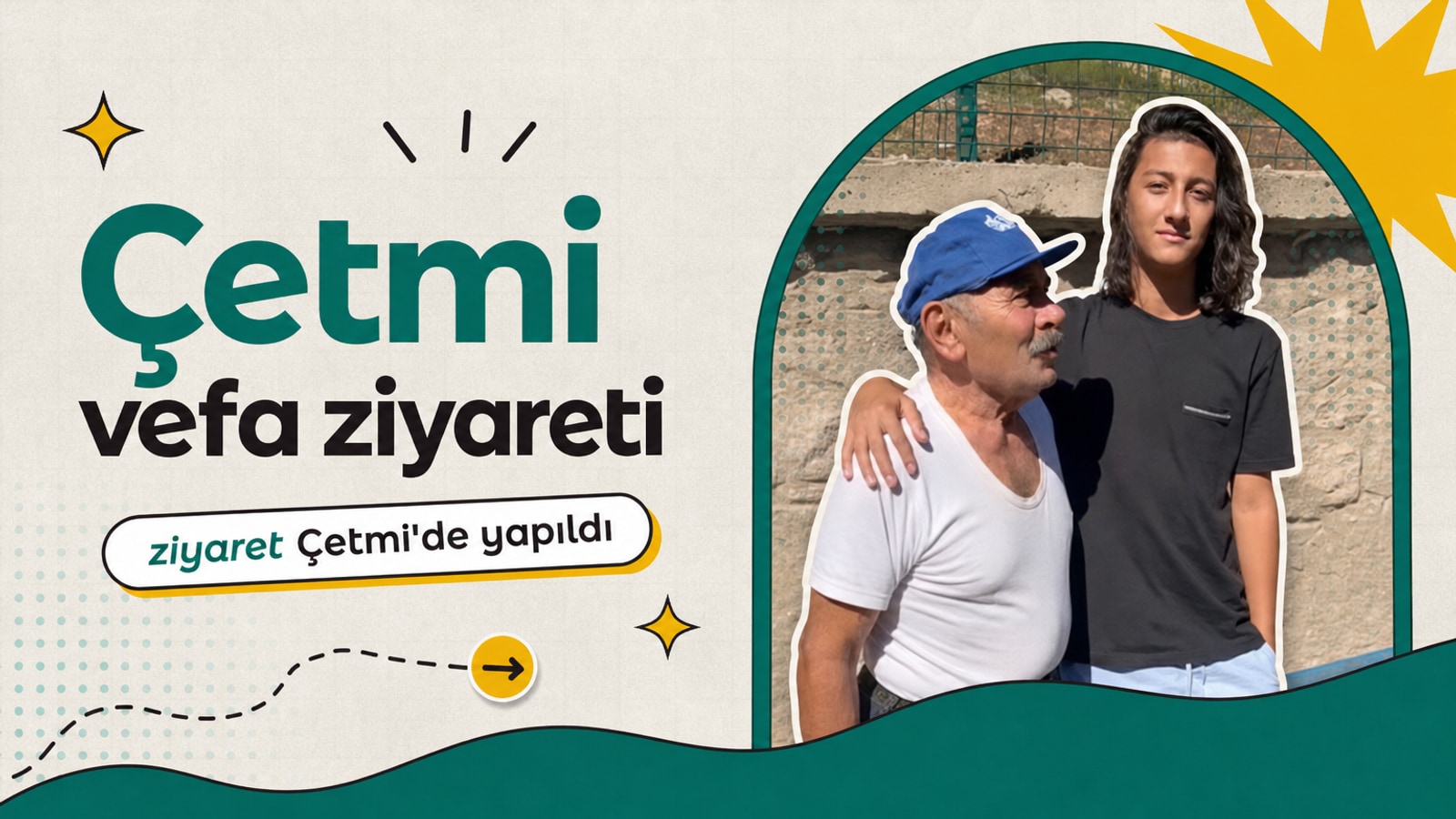 Fransa doğumlu genç birinin Çetmi Mahallesi'nde yerel halkla buluştuğu, sıcak karşılama anını göstermektedir.