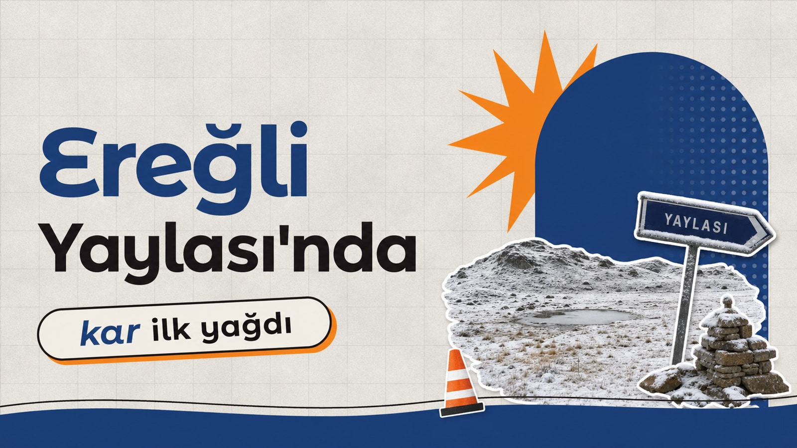 Ereğli’nin yüksek kesimlerinde yer alan Söbüçova Yaylası’nda mevsimin ilk karının yağdığı beyaz manzarayı gösteriyor.