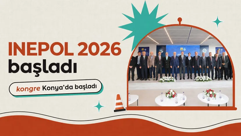 NEÜ ve Konya Büyükşehir Belediyesi ortaklığında düzenlenen INEPOL 2026 sempozyumunun açılış töreninde konuşmacılar sahnede yer alıyor.