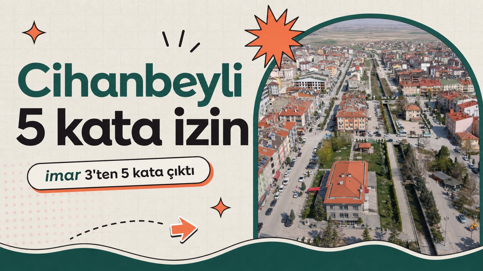 Cihanbeyli’de riskli sahada 3’ten 5 kata imar izni haberi için üretilen kapak görseli